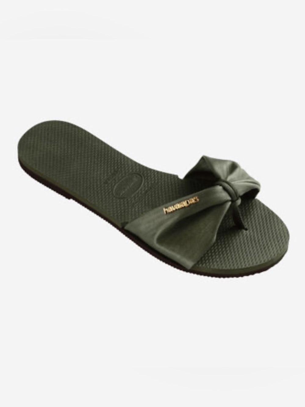 Havaianas black Knotted Slide Sandals with metal Logo size 7/8